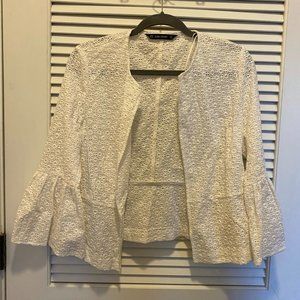 Peplum Eyelet Cardigan